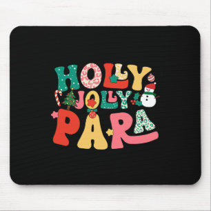 Groovy Holly Xmas Jolly Para Merry Christmas Vibes Mouse Mat