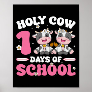 Groovy Holy Cow 100 Days School Dairy Milk Student Poster
