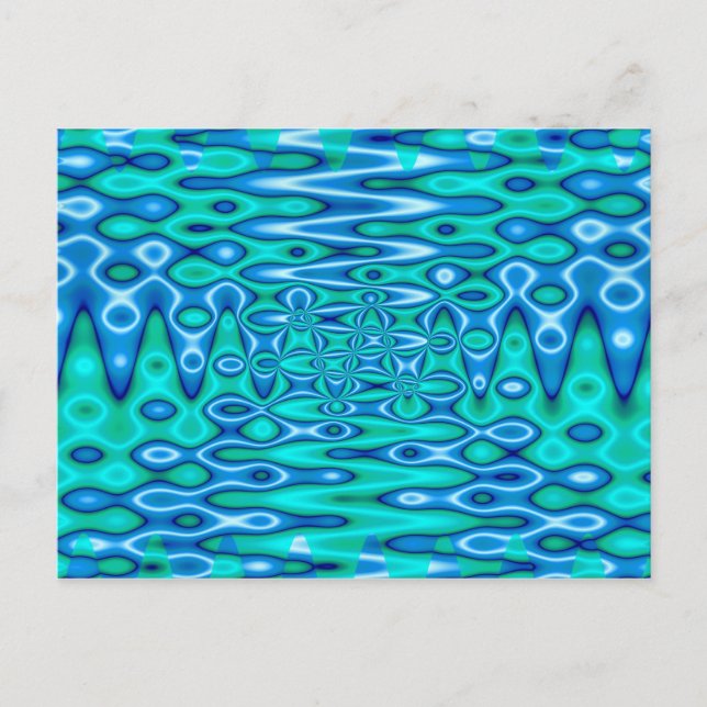 groovy horizon blue postcard (Front)