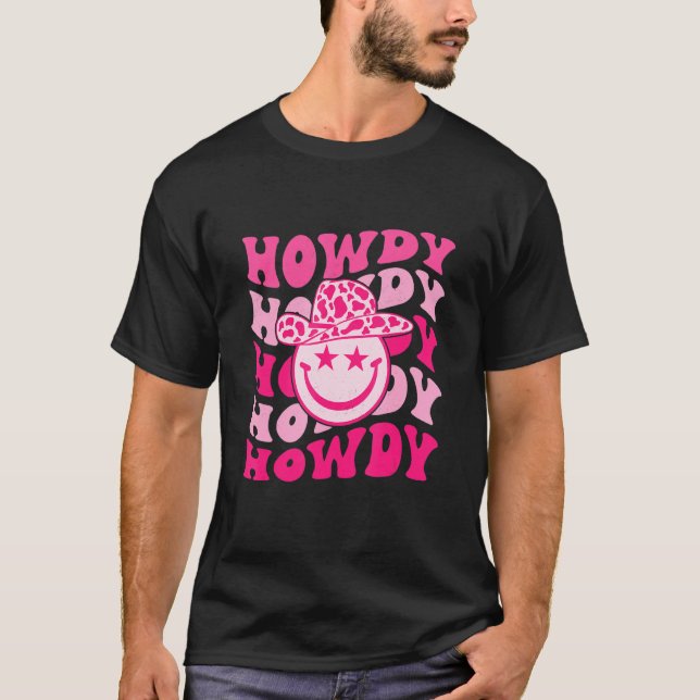 Groovy Howdy Rodeo Western Country Southern Cowgir T-Shirt (Front)