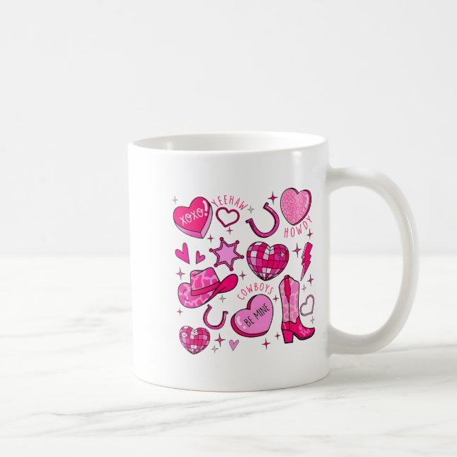 Groovy Howdy Valentine Western Valentines Day Cowb Coffee Mug (Right)