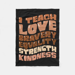 Groovy I Teach Black History Month Melanin African Fleece Blanket
