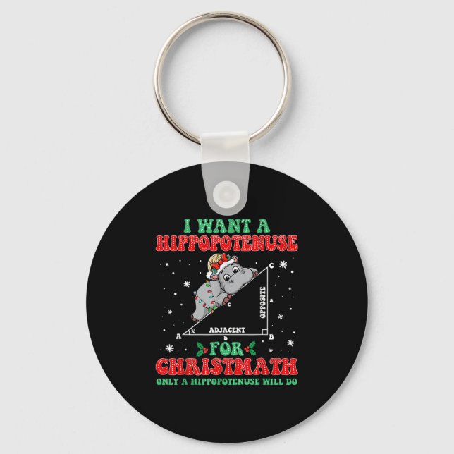 Groovy I Want A Hiptamus For Christmas Xmas Hip Lo Key Ring (Front)
