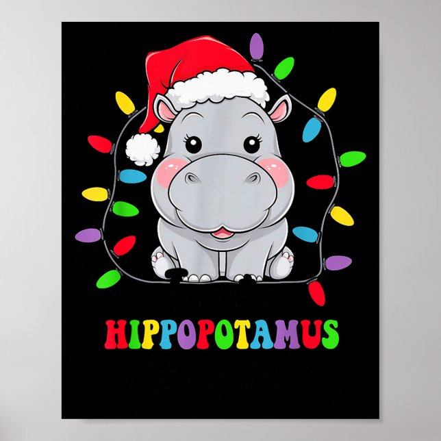 Groovy I Want A Hiptamus For Christmas Xmas Hip Lo Poster (Front)