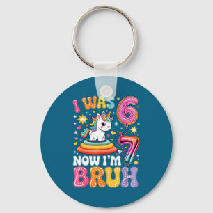 Groovy I Was 6 Now I'm 7 Funny 6 7 Six Seven Meme Key Ring
