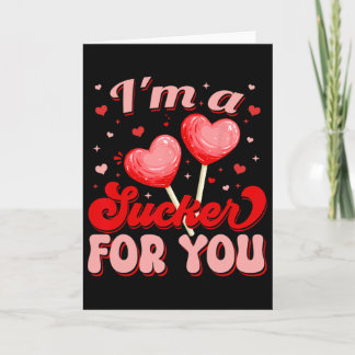 Groovy I'm A Sucker For You Retro Heart Candy Vale Card
