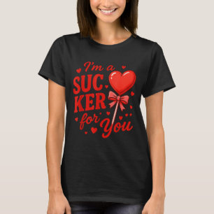 Groovy I'm A Sucker For You Retro Heart Candy Vale T-Shirt