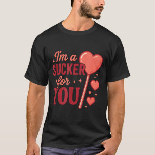 Groovy I'm A Sucker For You Retro Heart Candy Vale T-Shirt