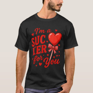 Groovy I'm A Sucker For You Retro Heart Candy Vale T-Shirt
