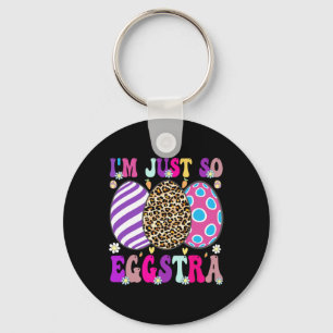 Groovy I'm Just So Eggstra Funny Egg Easter Bysket Key Ring