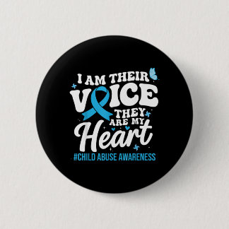 Groovy Im Their Voice Support Child Awareness Blue 6 Cm Round Badge