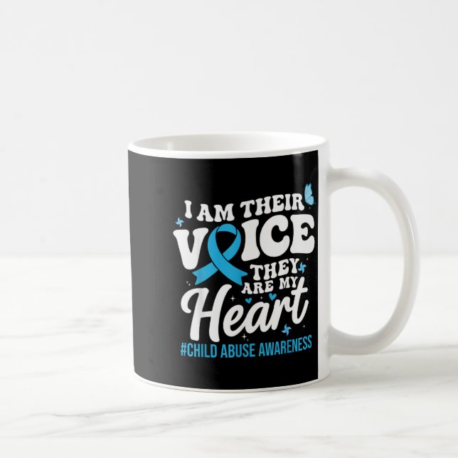 Groovy Im Their Voice Support Child Awareness Blue Coffee Mug (Right)