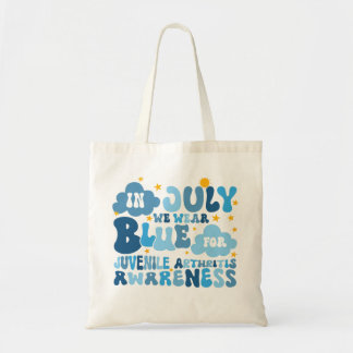 Groovy In July We Wear Blue Juvenile Arthritis Awa Tote Bag