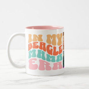 Groovy In My Beagle Mama Era 3 photo Two-Tone Coffee Mug