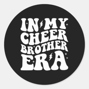 Groovy In My Cheer Brother Era Cheerleading Cheerl Classic Round Sticker