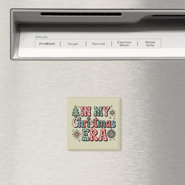 Groovy In My Christmas Era Funny Teacher Magnet (In Situ (Dishwasher))