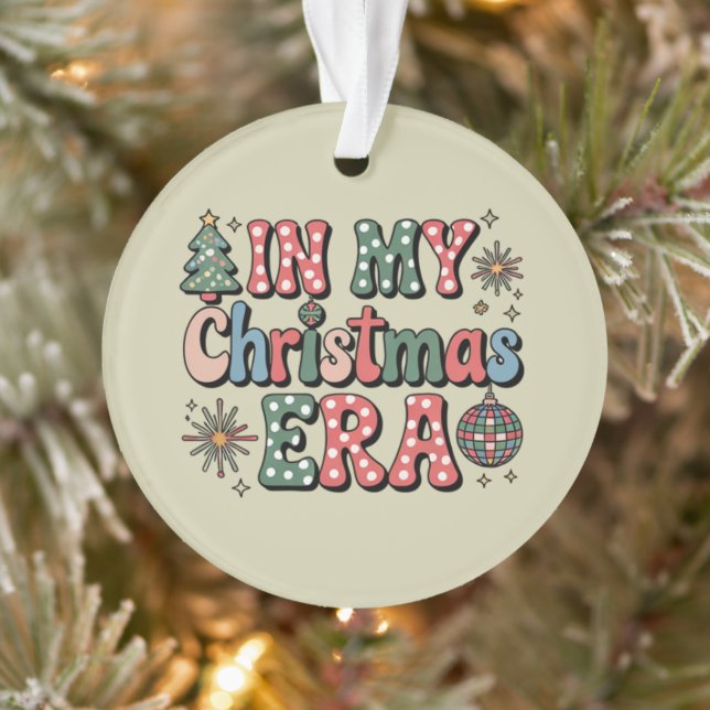 Groovy In My Christmas Era Funny Teacher Ornament (Tree)