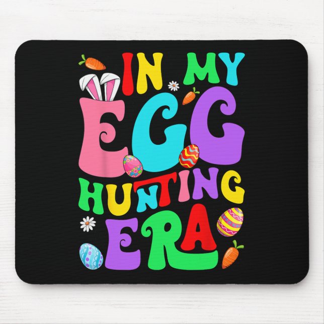 Groovy In My Egg Hunting Era Easter Eggs Easter Da Mouse Mat (Front)