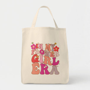 Groovy In My Flower Girl Era Retro Sister Toddler Tote Bag