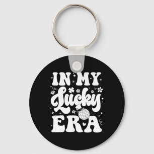 Groovy In My Lucky Era St Patricks Paddy Day Retro Key Ring