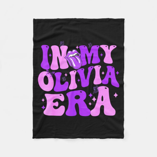 Groovy In My Olivia Era For Men Women Kids Funny S Fleece Blanket (Front)