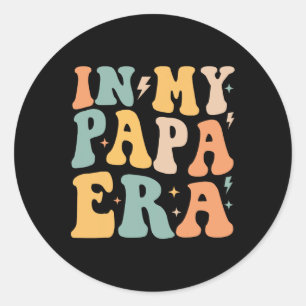 Groovy In My Papa Era Father's Day Classic Round Sticker