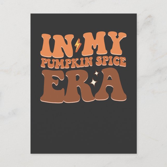 Groovy In My Pumpkin Spice Era Fall Halloween Invitation Postcard (Front)