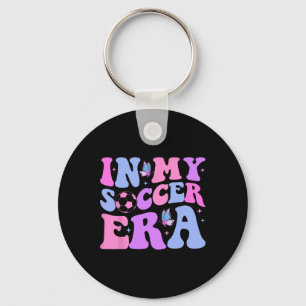 Groovy In My Soccer Era Soccer Player Boys Kids Key Ring
