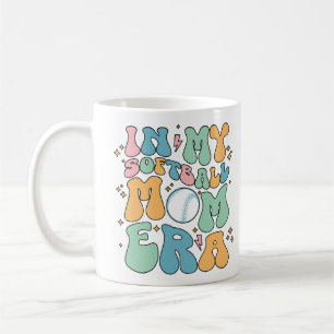 Groovy In My Softball Mum Era Mum Life Game Day Coffee Mug