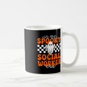 Groovy In My Spooky Social Worker Era Cute Ghost H Coffee Mug