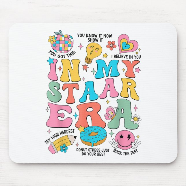 Groovy In My Starr Era Testing Day Teacher Kids Mo Mouse Mat (Front)