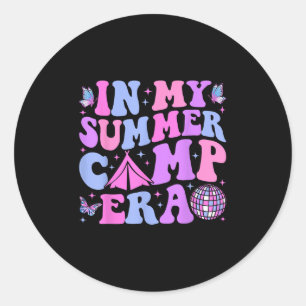 Groovy In My Summer Camp Era Camping  Classic Round Sticker