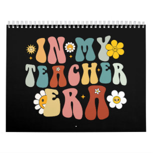 Groovy In My Teacher Era Back to School Teacher  Calendar