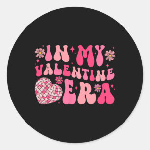 Groovy In My Valentine Era Disco Byll Heart Valent Classic Round Sticker
