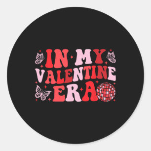 Groovy In My Valentine Era Valentines's Day Womens Classic Round Sticker