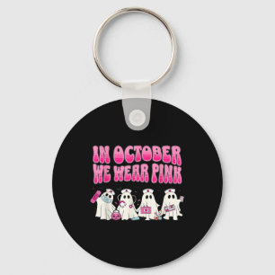 Groovy In October We Wear Pink Nurse Breast Cancer Key Ring