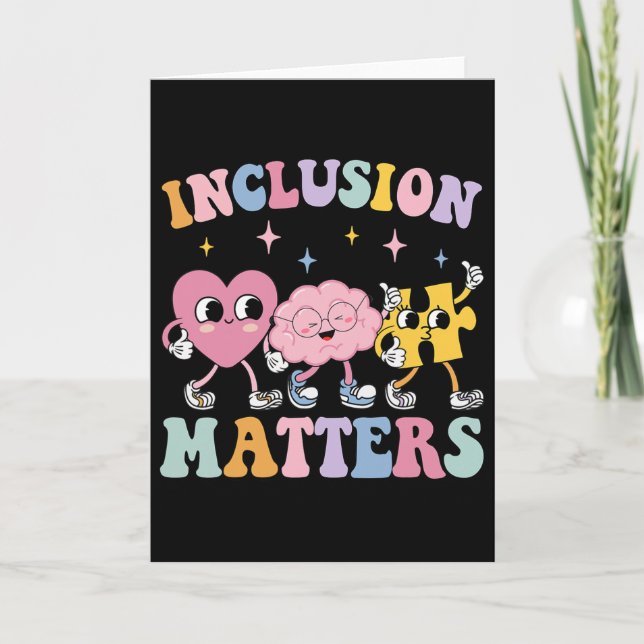 Groovy Inclusion Problems Autism Awareness Special Card (Front)