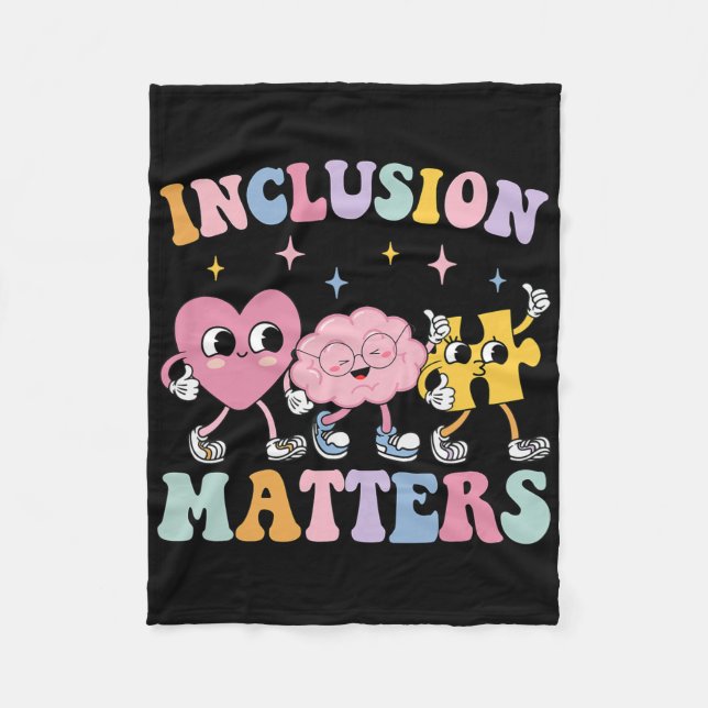 Groovy Inclusion Problems Autism Awareness Special Fleece Blanket (Front)