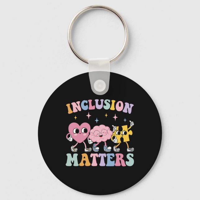 Groovy Inclusion Problems Autism Awareness Special Key Ring (Front)