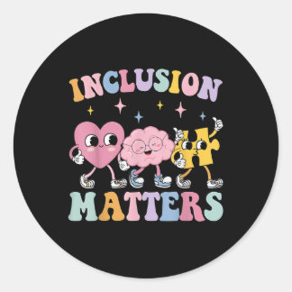 Groovy Inclusion S Autism Awareness Special Educat Classic Round Sticker