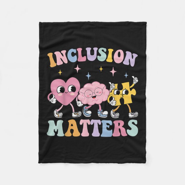 Groovy Inclusion S Autism Awareness Special Educat Fleece Blanket (Front)