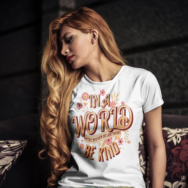 Groovy Inspiring Pink daisy Flower Be kind T-Shirt (Creator Uploaded)