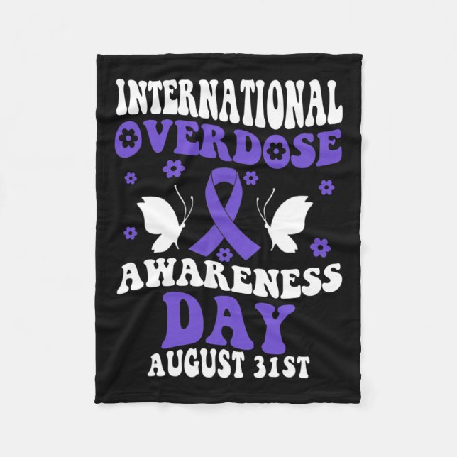 Groovy International Overdose Awareness Day  Fleece Blanket (Front)