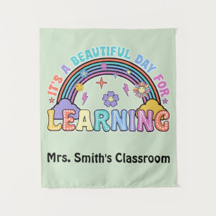 Groovy It's A Beautiful Day For Learning Teacher Tapestry