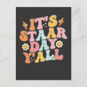 Groovy Its Staar Day Test Testing Day Invitation Postcard