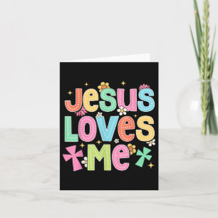 Groovy Jesus Loves Me Biblical Christian Church Card