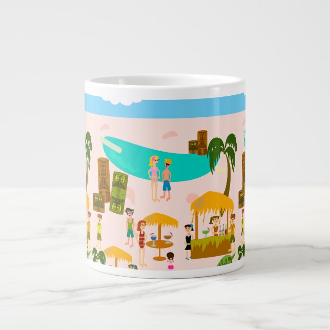Groovy Jet Set Pool Party Large Coffee Mug (Front)