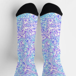 Groovy Jewel Tone Retro Boho Trippy Hippie Marble Socks