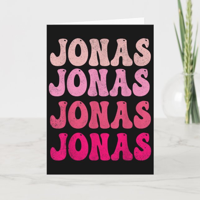 Groovy Jonas First Name D I Love Jonas Tees Meme  Card (Front)