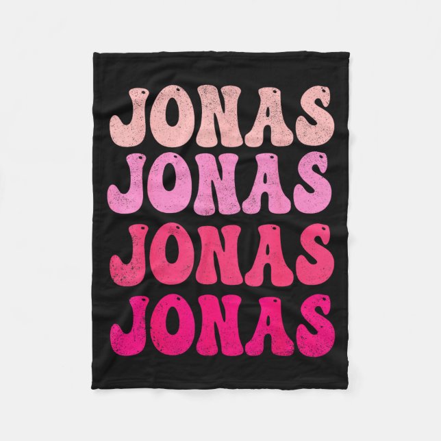 Groovy Jonas First Name D I Love Jonas Tees Meme  Fleece Blanket (Front)